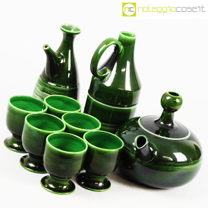 Ceramiche Franco Pozzi, caraffe con bicchieri verde scuro, Ambrogio Pozzi (4)