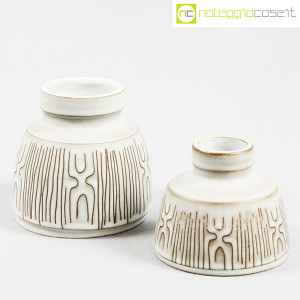 Ceramiche Franco Pozzi, coppia piccoli vasi con decori, Ambrogio Pozzi (1)